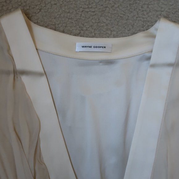 WAYNE COOPER Wrap Dress Silk Size 2 - Cream/Wedding/Bridal/Engagement - Picture 2 of 9